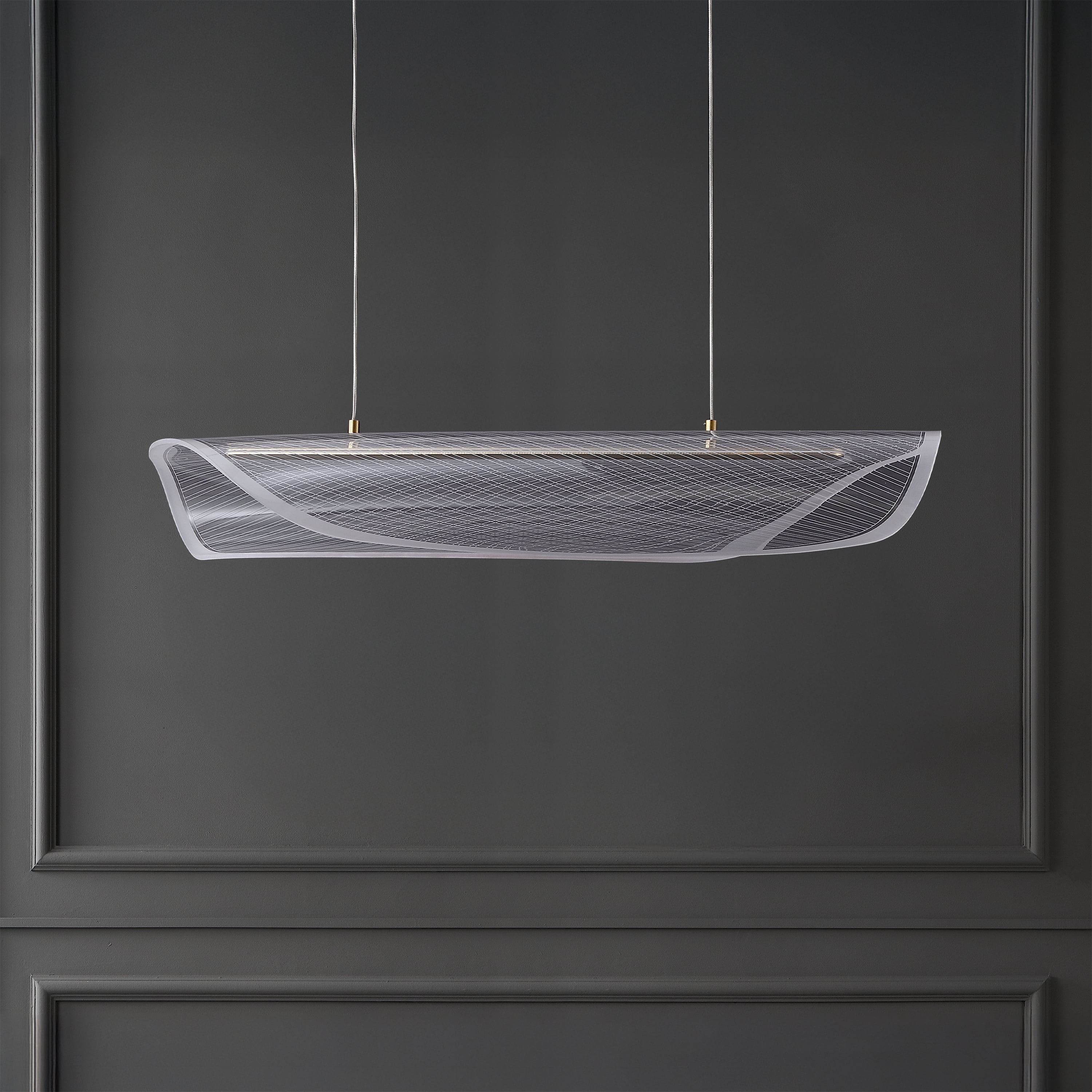 Safavieh Couture Fenric Acrylic Linear Pendant Light, Clear/Gold