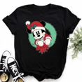 thumbnail image 5 of Camiseta de Mickey Minnie Mouse, camiseta con estampado de sombrero de Navidad, camiseta de moda para mujer, ropa femenina, camiseta Kawaii de Disney, 5 of 5