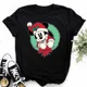 thumbnail image 4 of Camiseta de Mickey Minnie Mouse, camiseta con estampado de sombrero de Navidad, camiseta de moda para mujer, ropa femenina, camiseta Kawaii de Disney, 4 of 4