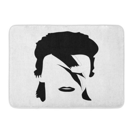 GODPOK Celebrity Black Rock Portrait of David Bowie British Songwriter and Actor White Brush Drawing Rug Doormat Bath Mat 23.6x15.7 (Best Black British Actors)