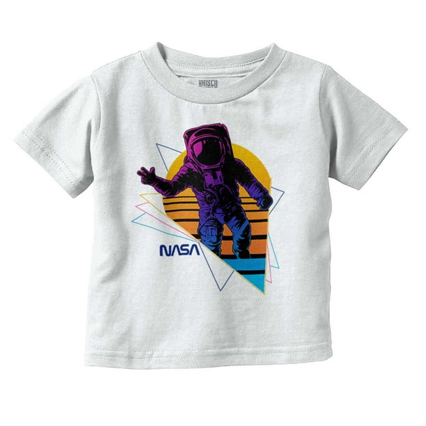Vaporwave NASA Astronaut Space Jump Toddler Boy Girl T Shirt Infant