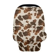Renewold Fashion Cow Print Infant Car Seat Cover Stretchy Nursing Scarf Car Seat Canopy Shopping Cart High Chair Cover Protect Babies Breastfeeding Mothers