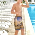 thumbnail image 6 of Rocae Vintage Wildlife Protection for Teen Beach Trunks Boys Swim Trunks with Compression Liner Quick Dry Board Shorts, 6 of 9