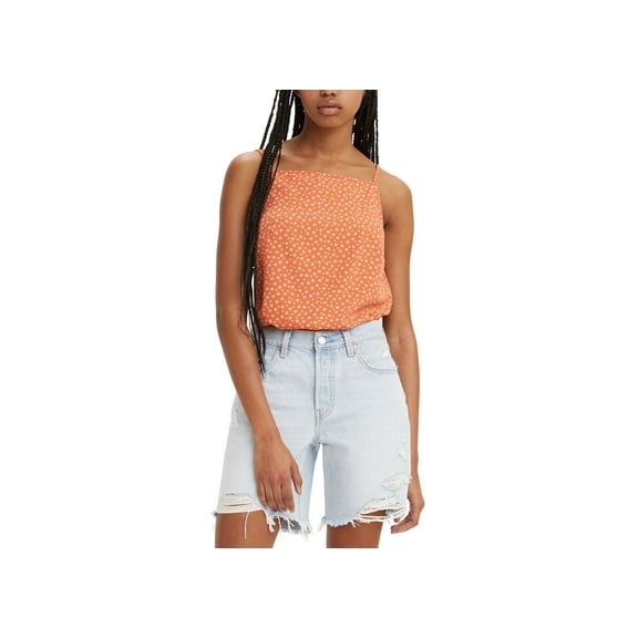 Levi's Womens Camila Tie-Back Camisole Top Schoolyard Daisy Autumn Leaf M