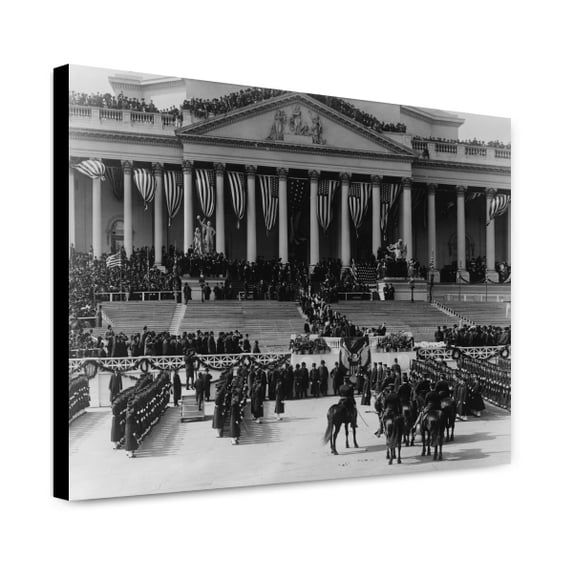 Canvas Print: Crowd At Inauguration Of Theodore Roosevelt, With Naval Cadets In