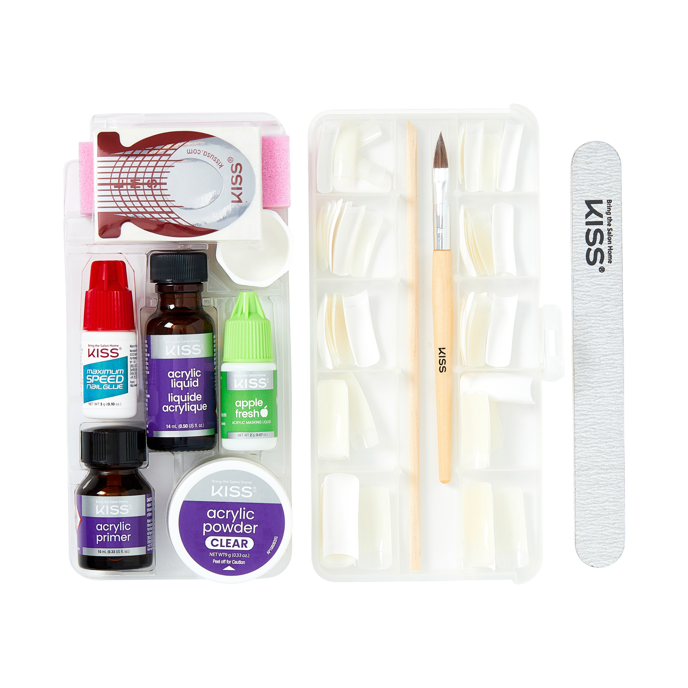 Kiss Complete Salon Acrylic Kit, Long Squoval Press-On Nails photo 4