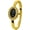 Gold/Black, variant on Original Women’s Oval Bangle Watch – Analog Quartz Rhinestone Bezel Wrist Watch with Hinged Cuff, Elegant Dress Watch for Women