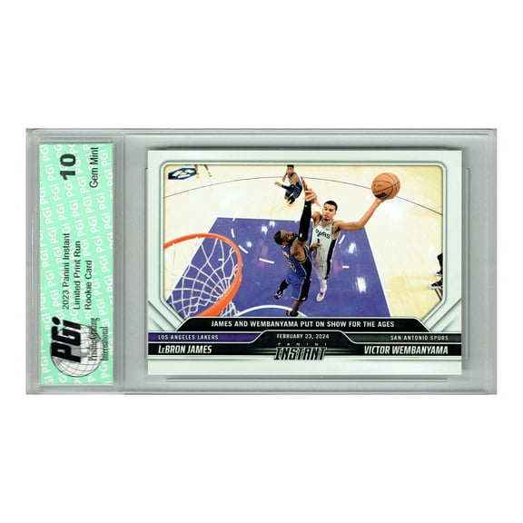 Victor Wembanyama 2023 Panini Instant #371 w Lebron James Rookie Card PGI 10