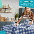thumbnail image 4 of Exquisite 100 ft. x 40 in. Blue Gingham Plastic Tablecloth Roll - Blue Checkered Table Cover Roll Disposable, 4 of 10