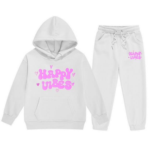 Zylarhe Girls Boys Sweatshirt Girls Outfits&Set Child Toddler Boys Girls Sweatsuits Ocean Graphic Pullover Hoodie Tops And Sweatpants Fashion Tracksuit Set White 8-9 Years
