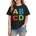 thumbnail image 2 of Boys' ABCD Graphic T-Shirt | Back to School Cotton Tee for Boys 3-10 Years | First Day of School Shirt, Black,Size 9 T, 2 of 9