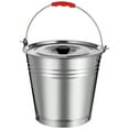 thumbnail image 1 of OUNONA Ash Bucket for Indoor Fireplace Round Stainless Steel Simple Style 1Pcs, 1 of 8