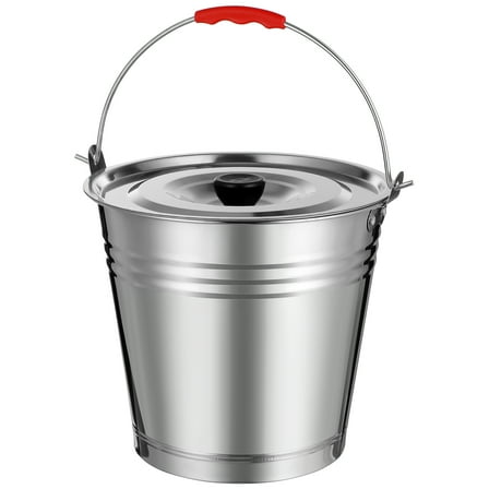 YEAHIBABY Stainless Steel Ash Bucket with Lid Durable Outdoor Indoor Coal Storage