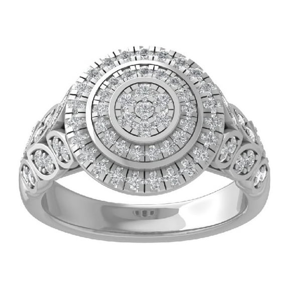 ARAIYA FINE JEWELRY 10K White Gold Lab Grown Diamond Wedding Band Ring (3/4 cttw, D-F Color, VS Clarity) Size 6