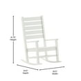 thumbnail image 5 of Emma + Oliver Contemporary Rocking Chair, All-Weather HDPE Indoor/Outdoor Rocker in White, 5 of 11