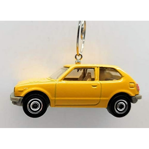 for Honda CVCC Car Custom Christmas Ornament 1:64 Diecast Yellow