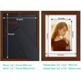 thumbnail image 4 of 6x8 inch Picture Frames Made of Solid Wood and HD Glass Display Photos 4x6 with Mat or 6x8 Without Mat 6PK Brown, 4 of 8