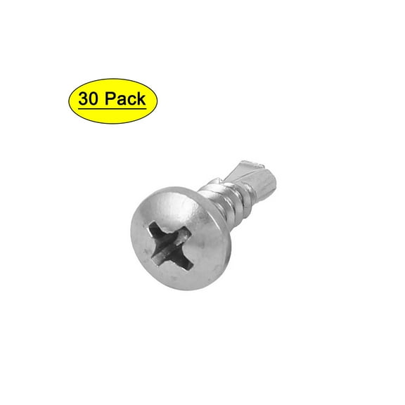 Uxcell M4.8x16mm #10 Male Thread Pan Head Self Tapping Drilling Screws 30 Pack