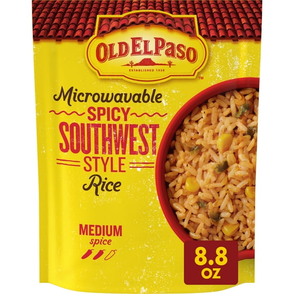 Old El Paso Rice, Spicy Southwest Style, Microwavable Pouch, 8.8 ozÂ 