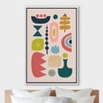 thumbnail image 3 of IDEA4WALL Framed Canvas Wall Art Rainbow Abstract Geometric Polygon Flowers Digital Art Nordic Boho Floral Modern Print Colorful Wall Decor for Nursery Room, Kindergarten - White 16"x24", 3 of 5