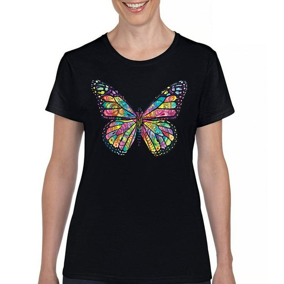 Tee Hunt Colorful Neon Butterfly T-Shirt Dean Russo Beautiful Nature Women's T-Shirt Tee