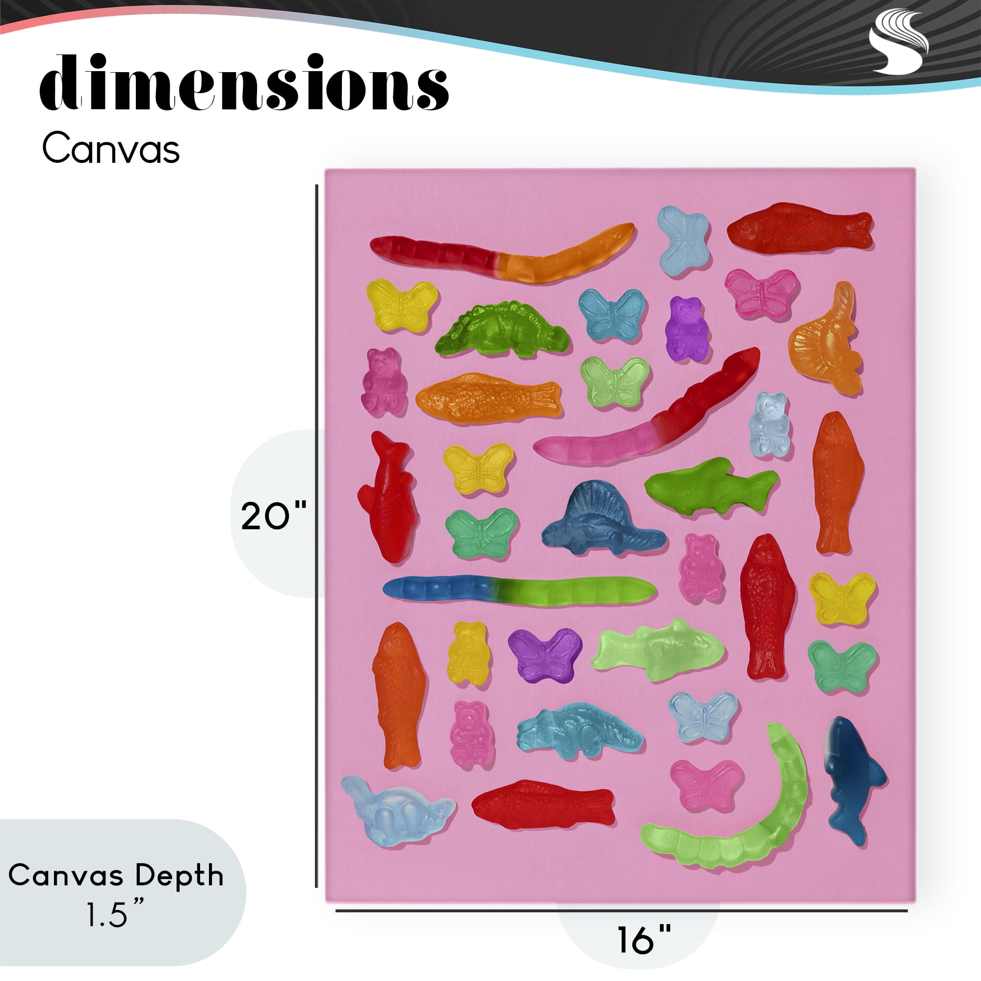 Stupell Industries Pink Gummy Animal Collage Canvas Wall Art, design by LISH Creative