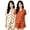 Brown, variant on Fancifize 2 Pack Pajama Sets for Women Casual Two Piece Short Sleeve Lounge Set Button Down Loungewear