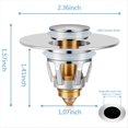 thumbnail image 2 of Tapón de Lavabo Universal para Desagüe de Baño, Compatible para Orificios de Drenaje Estándar de EE. UU. de 2,8 A 3,8 cm., 2 of 5