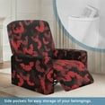 thumbnail image 3 of FOR U DESIGNS Bat Red Pattern Recliner Chair Covers 4-Pieces Breathable Recliner Couch Covers Stretch Slip Cover for Sofas Couches Home Decor Accessories, 3 of 8