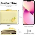 thumbnail image 5 of KAWELL Women's Wallet, Faux Leather, Yellow, Small Bifold with RFID Blocking, 7 Card Slots, 1 Cash Slot, 1 ID Window, 5 of 6