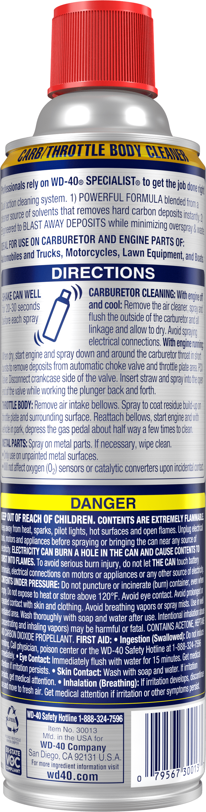 WD-40 Specialist Throttle & Carb Cleaner Spray 13.5 Oz 