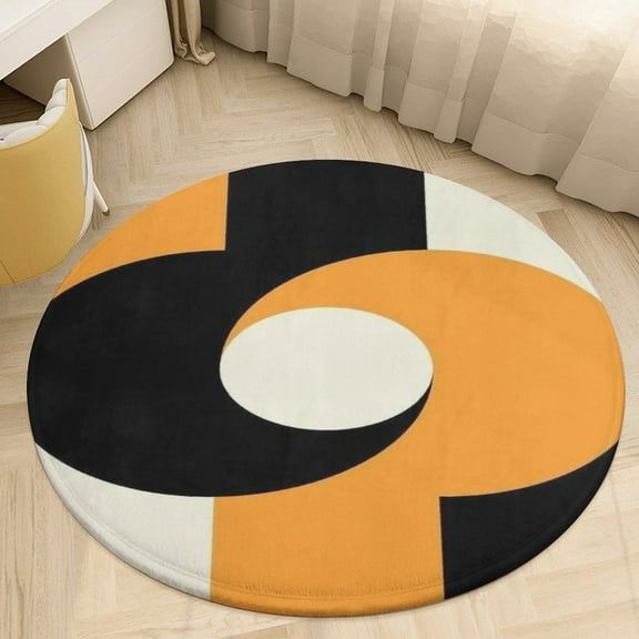 Luxury Geometric Round Area Rugs for Bedroom Living Room, 4FT Soft Indoor Circle Carpets, Carpet Home Decor Floor Mat