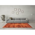 thumbnail image 3 of Ahgly Company Indoor Square Abstract Orange Modern Area Rugs, 4' Square, 3 of 4