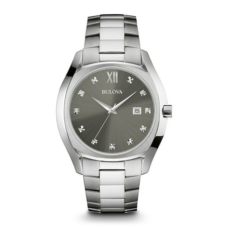 Bulova 96D122 Mens Stainless Steel Diamond Watch