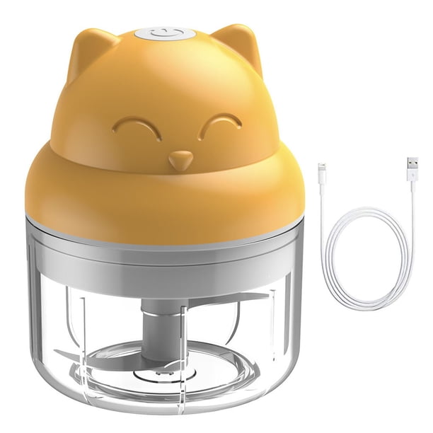 Picadora de Ajo USB Eléctrica Inalámbrica Picadora de Ajo Molinillo de Jengibre Recargable Portátil, 100ML, Amarillo Yuarrent HA003928-03B