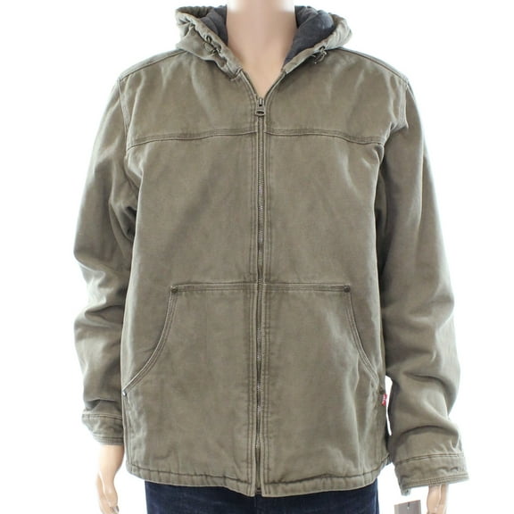 Levi's NEW Wash Tan Brown Gray Mens Size XL Full-Zip Hooded Jacket