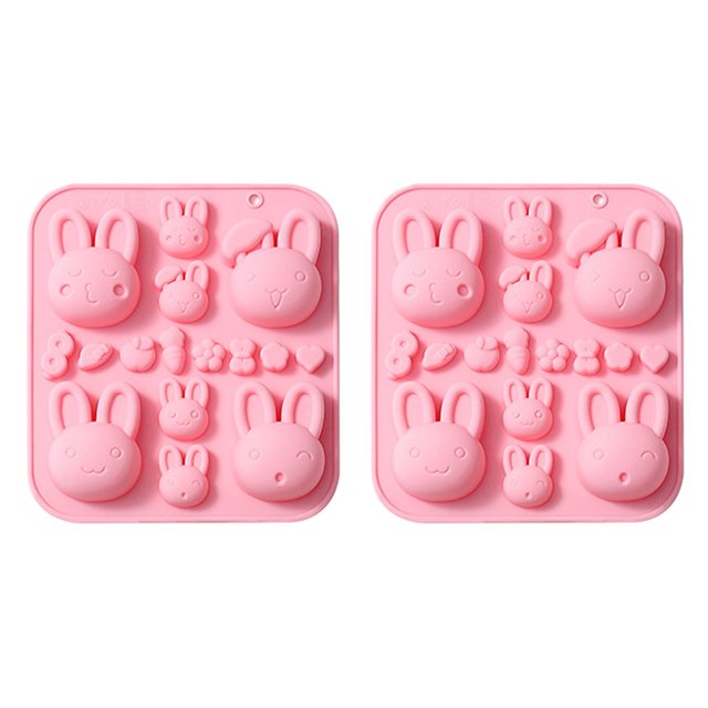 Molde de silicona de 2 piezas, molde para mantequilla con diferentes formas, molde para chocolate, silicona antiadherente de calidad alimentaria para hornear.