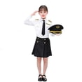 thumbnail image 1 of Disfraces de piloto para niños profesionales Niños Cosplay para niños Niñas Traje de asistente de vuelo Avión Avión Fuerza aérea Uniformes de rendimiento-incluye Se, 1 of 3