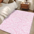 thumbnail image 4 of Pink Boho Flowers Area Rugs 3'x5', Washable Small Throw Rugs for Living Room Bedroom, Vintage Ethnic Flowers Botanical Indoor Outdoor Rug Non-Slip Low Pile Carpet Runner Reversible Floor Mats, 4 of 8