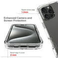 thumbnail image 3 of ELEHOLD Clear Case for iPhone 16 Pro, Shockproof Full Body Rugged Case with PC Front Cover,Black, 3 of 6