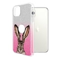 thumbnail image 2 of FINCIBO Pink Gradient Glitter Case, Sparkle Bling TPU Cover for Apple iPhone 11 Pro Max 6.5" 2019 (NOT FIT Apple iPhone Pro 5.8 inch or Apple iPhone 11 6.1 inch), Brown Jack Rabbit, 2 of 4