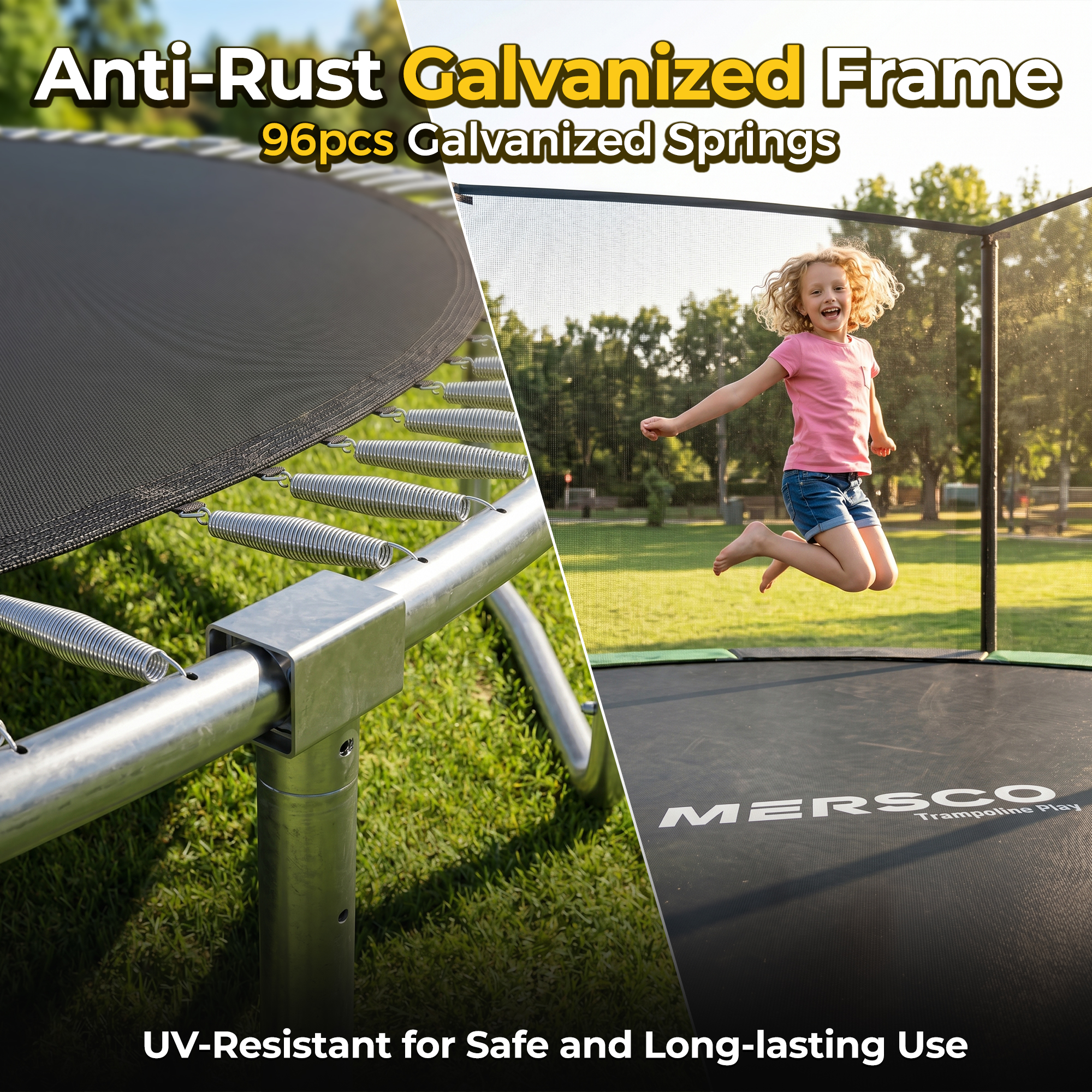 Mersco 15FT/16FT Kids Trampoline, ASTM Certified Heavy Duty Outdoor Trampoline with Safety - detail 6