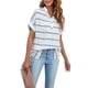 thumbnail image 2 of VISgogo, camisetas de manga corta para mujer, Color sólido/estampado, verano, cuello en V, blusas casuales sueltas, blusa, ropa de calle VISgogo moda, 2 of 9