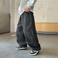 thumbnail image 2 of QHFBli Boys Cargo Jeans Kids High Waisted Baggy Pants Casual Demin Pants with Multi Pockets, 2 of 9