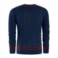 thumbnail image 3 of Suéter de Cuello en V para Hombre, Informal, de Punto , Ajustado, de Larga, para Otoño e Invierno. Azul Marino XL, 3 of 6