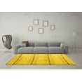 thumbnail image 3 of Ahgly Company Machine Washable Indoor Square Solid Yellow Modern Area Rugs, 5' Square, 3 of 4
