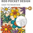 thumbnail image 4 of Funky Floral Curtains, Retro Vintage 60S 70S Hippie Groovy Boho Floral Flower Trippy Modern Aesthetric Window Curtains Drapery Treatments for Kitchen Bedroom Living Room 2 Panels Set, 52"x84" Inch, 4 of 5