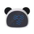 thumbnail image 1 of Panda Mirror Alarm Clock Voice Control Led Digital Clock Black-White, 1 of 6