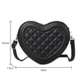 thumbnail image 2 of Bolsos cruzados de PU a la moda bolso grande de hombro con patrón rómbico bolso de corazón de amor, 2 of 9
