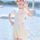 thumbnail image 4 of Vestido de Manga Corta de Niñas Traje de Baño Conservador Vestido Uniforme de Estilo Deportivo para la Fiesta de Playa, 4 of 8